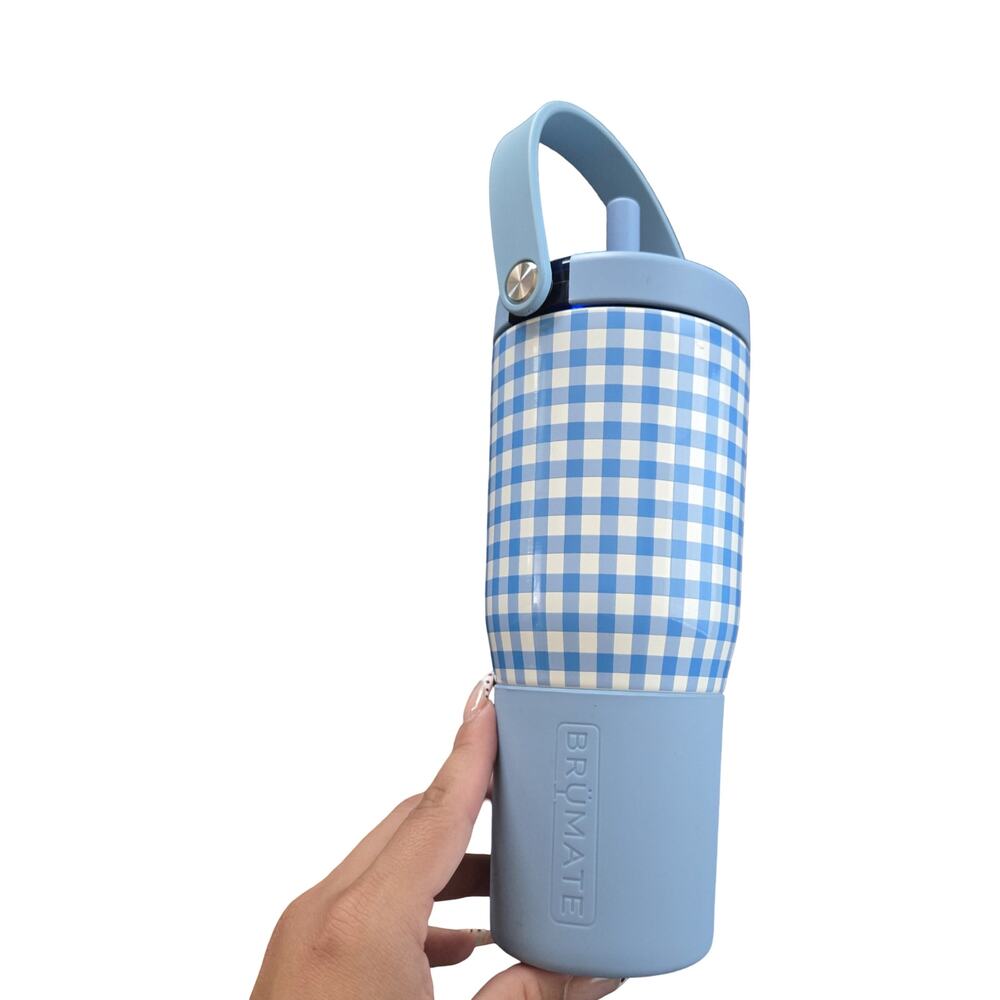 Brumate Era Blue Gingham Capri Tumbler 25oz